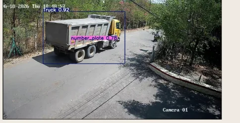 AI ANPR camera detecting an illegal sand truck and capturing its number plate at a hotspot in Maharashtra